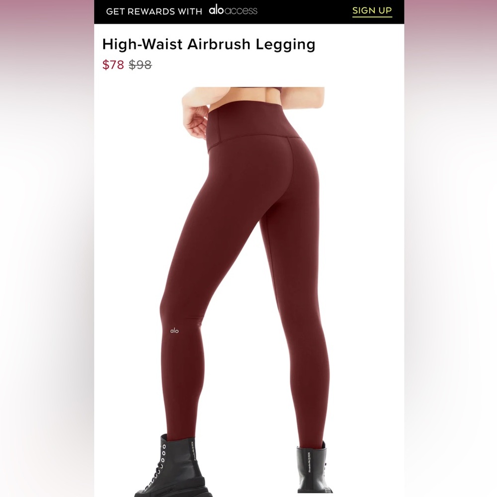 ALO high waist airbrush leggings xxs